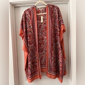 Gorgeous floral paisley kimono cover up new with tags MAX STUDIO size xl